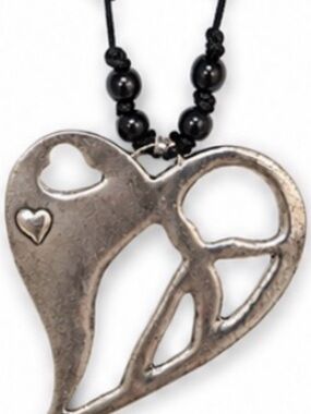 Black Beaded Heart Necklace